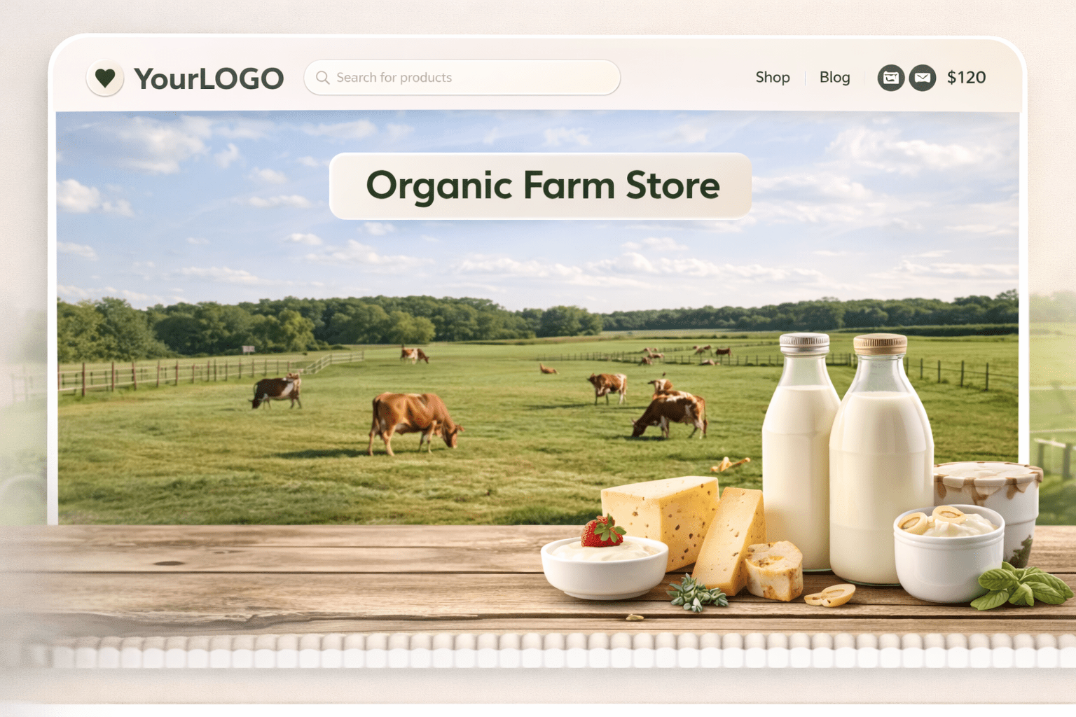 Organic Farm & Dairy Store Website Setup
