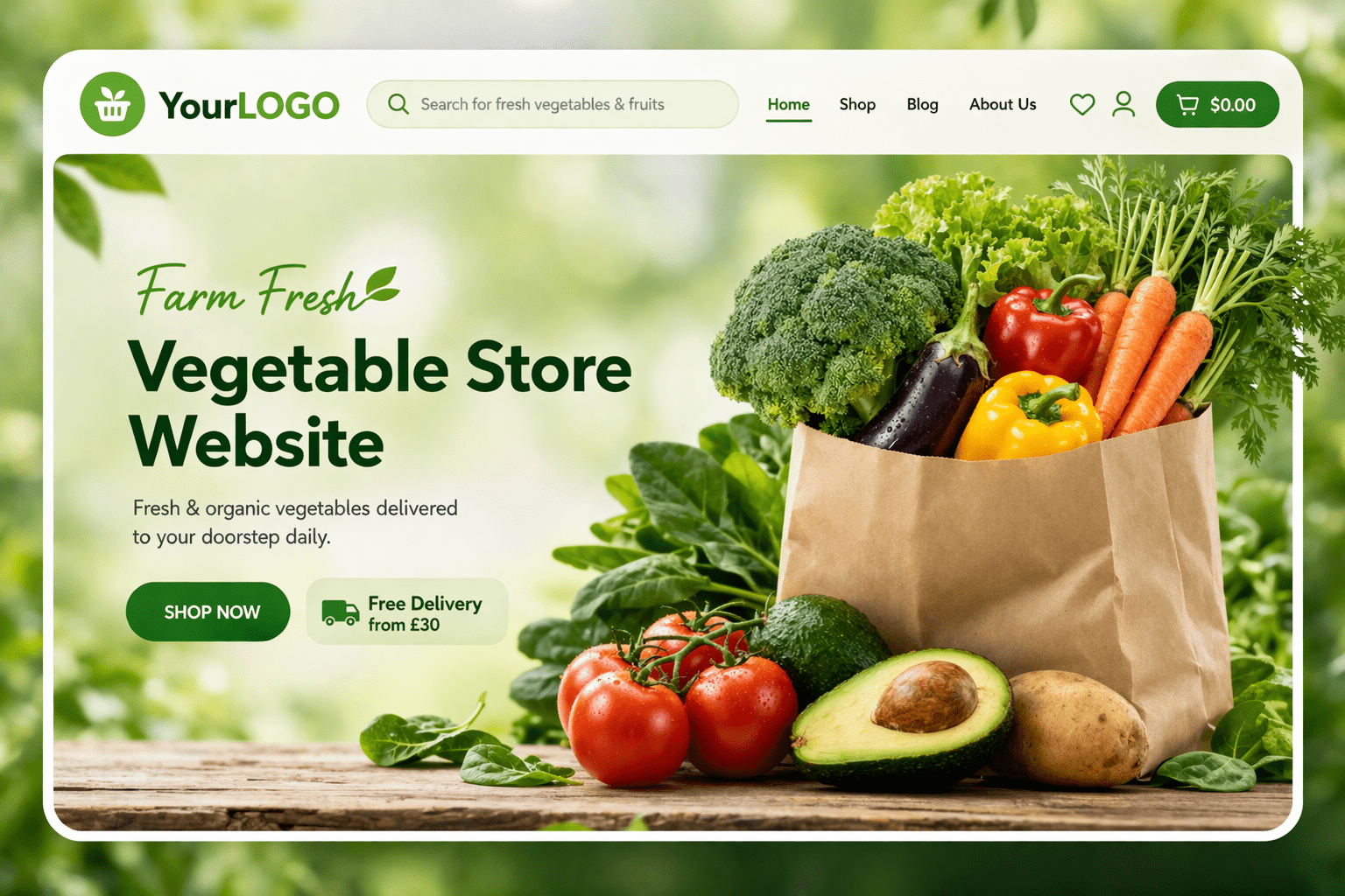 Grocery & Vegetable Store Website Setup